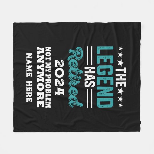 伝説パーソナライズされたが持つ引退退職した フリースブランケット (正面(横))