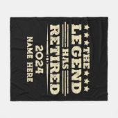 伝説パーソナライズされたが持つ引退退職した フリースブランケット (正面(横))