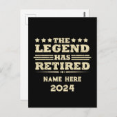 伝説パーソナライズされたが持つ引退退職した ポストカード (正面/裏面)