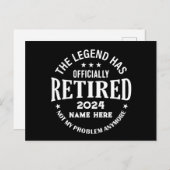 伝説パーソナライズされたが持つ引退退職した ポストカード (正面/裏面)