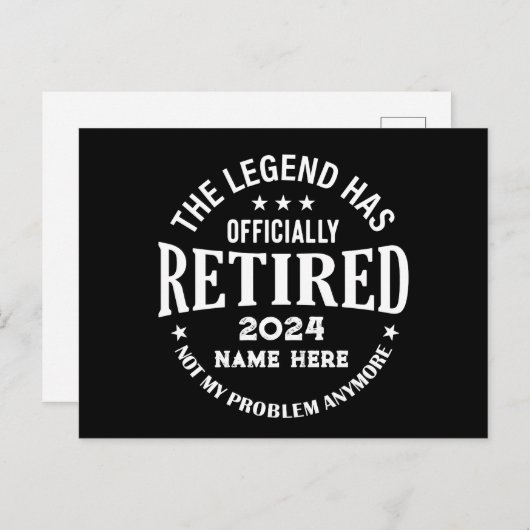 伝説パーソナライズされたが持つ引退退職した ポストカード (正面/裏面)