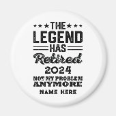 伝説パーソナライズされたが持つ引退退職した マグネット (正面)