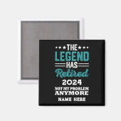 伝説パーソナライズされたが持つ引退退職した マグネット (正面/裏面)