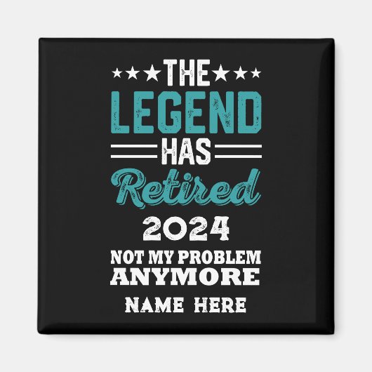 伝説パーソナライズされたが持つ引退退職した マグネット (正面)