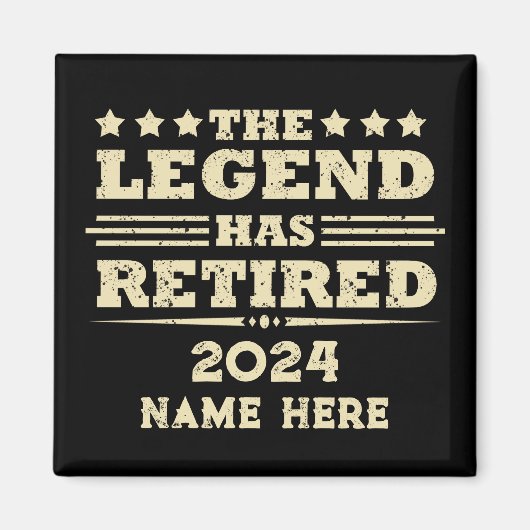 伝説パーソナライズされたが持つ引退退職した マグネット (正面)