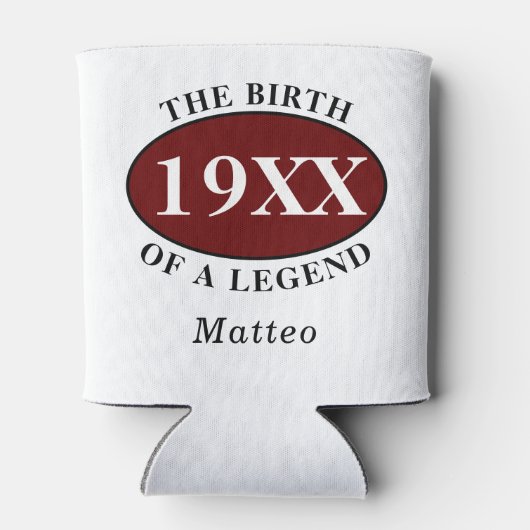 伝説パーソナライズされたの白の40歳の誕生日誕生 缶クーラー (裏面)