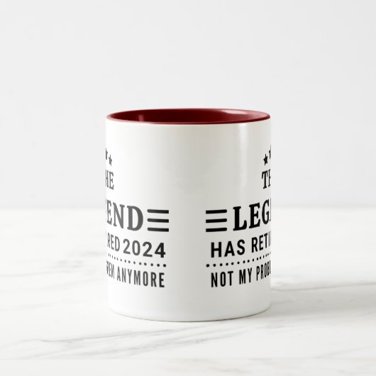 伝説パーソナライズされたはおもしろいを除退職した去 ツートーンマグカップ (中央)