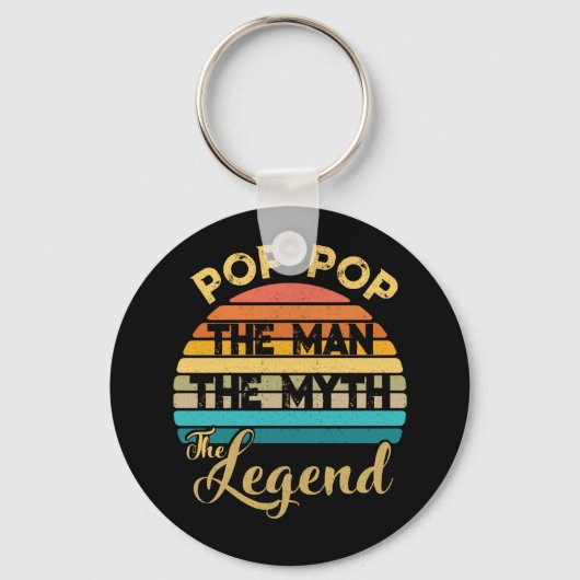 伝説ポップ・アートのの父の日ポップ・アートの神話の男 キーホルダー (正面)