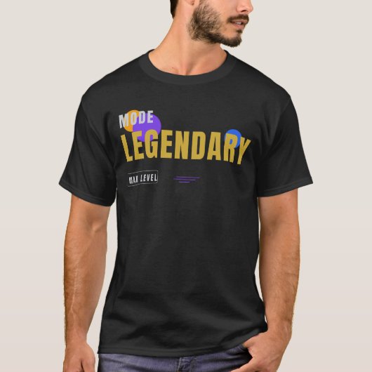 伝説モード - モダンゲーム技術タイポグラフィデザイン Tシャツ (正面)