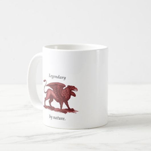 伝説ヴィンテージのグリフィンのイラストレーション元来 コーヒーマグカップ (正面左)