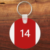 伝説上の14番赤と白入 キーホルダー (正面)
