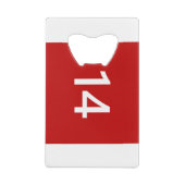 伝説上の14番赤と白入 クレジットカード栓抜き (裏面)