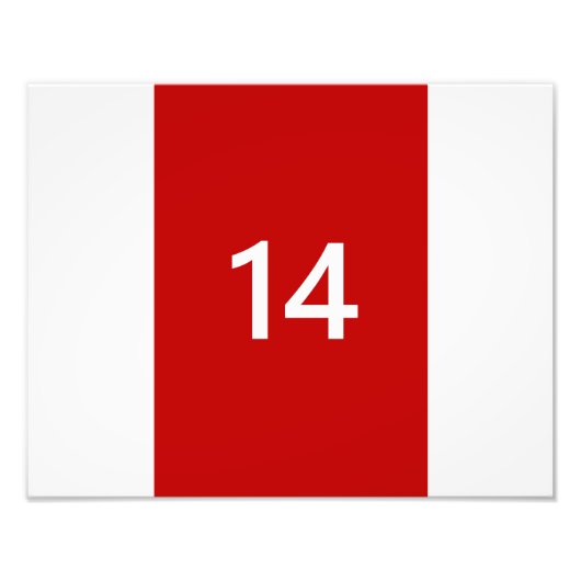 伝説上の14番赤と白入 フォトプリント            (正面)