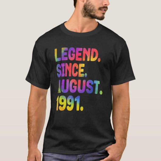 伝説威厳がある1991年32歳絞り染め32日 Tシャツ (正面)