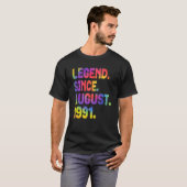 伝説威厳がある1991年32歳絞り染め32日 Tシャツ (正面フル)