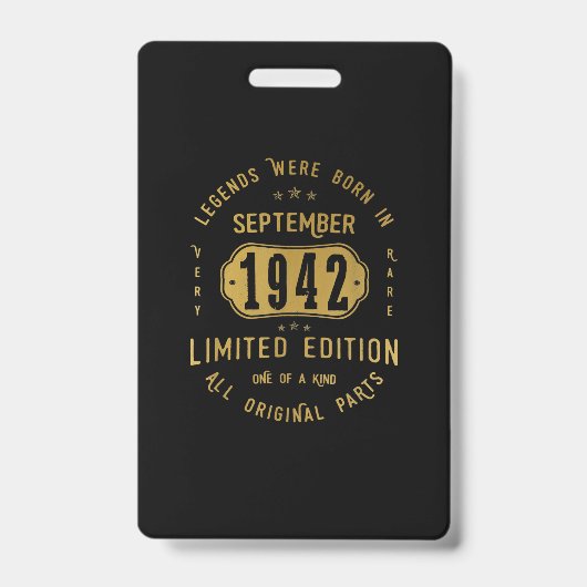 伝説生まれは1942年9月79誕生日 バッジ (正面)