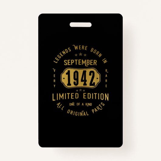 伝説生まれは1942年9月79誕生日 バッジ (正面)