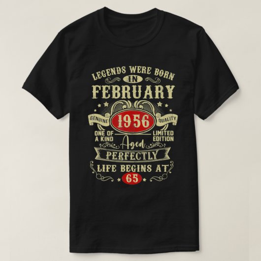 伝説生まれは1956年2月65誕生日G Tシャツ (デザイン正面)