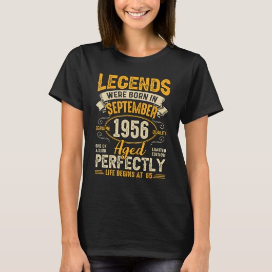 伝説生まれは1956年9月65誕生日 Tシャツ (正面)