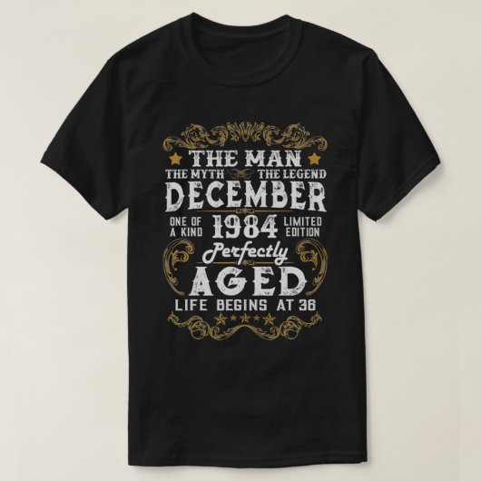 伝説生まれは1984年12月36誕生日G Tシャツ (デザイン正面)