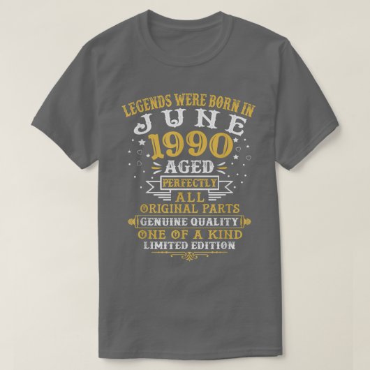 伝説生まれは1990年6月32歳B Tシャツ (デザイン正面)