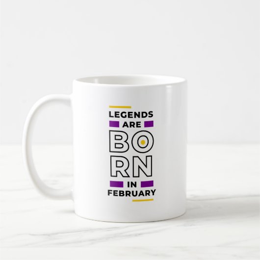 伝説生まれは2月 コーヒーマグカップ (左)