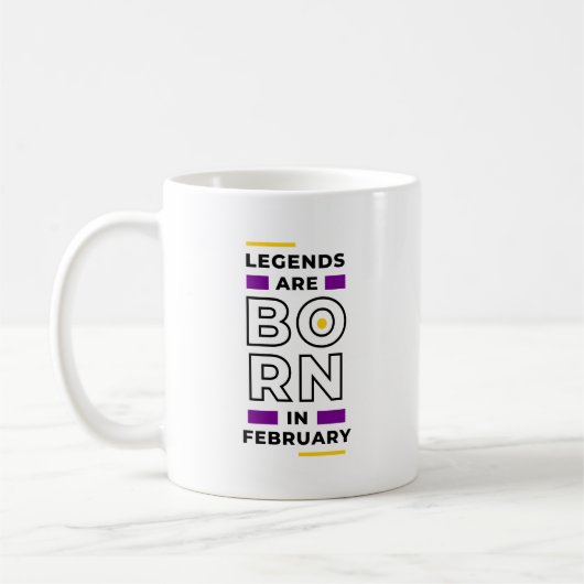 伝説生まれは2月 コーヒーマグカップ (左)