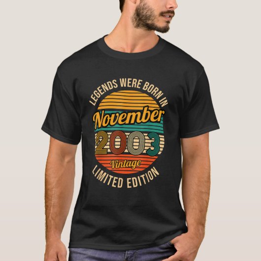 伝説生まれは2003年11月21誕生日 Tシャツ (正面)