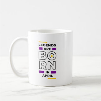 伝説生まれは4月 コーヒーマグカップ