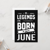 伝説生まれは6月の誕生日tシャツで カード (正面/裏面インサイチュ)
