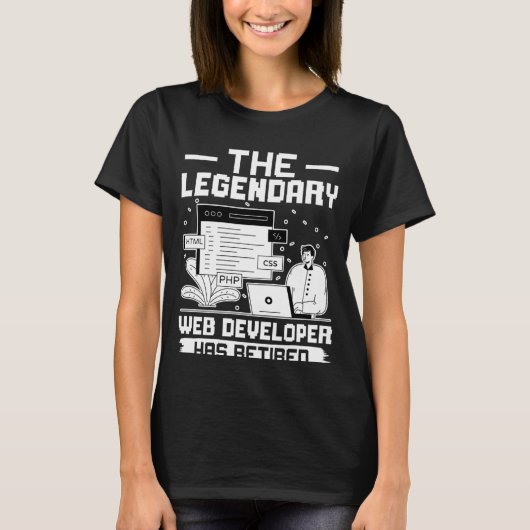 伝説的なくもの巣デベロッパー退職した Tシャツ (正面)
