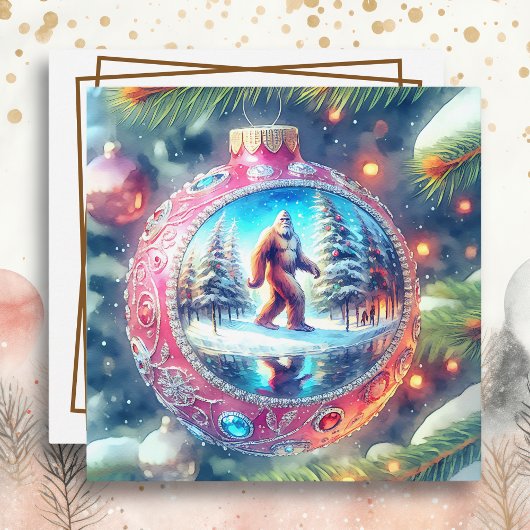 伝説的なクリスマスのビッグフットをお祈り シーズンカード