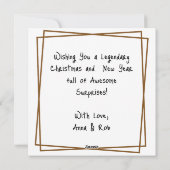 伝説的なクリスマスのビッグフットをお祈り シーズンカード (裏面)