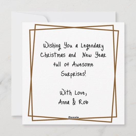 伝説的なクリスマスのビッグフットをお祈り シーズンカード (裏面)