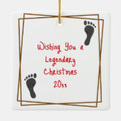 伝説的なクリスマスのビッグフットをお祈り セラミックオーナメント (裏面)
