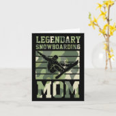 伝説的なスノーボーディングママ80sレトロスノーボーダー カード (黄色い花)