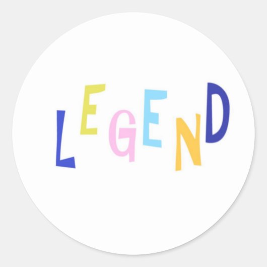 伝説的なワードアート ラウンドシール (正面)