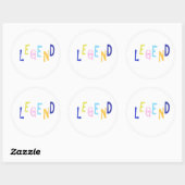 伝説的なワードアート ラウンドシール (シート)