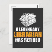伝説的な図書館員が2019年退職した退職した ポストカード (正面/裏面)