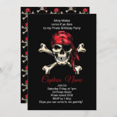 伝説的な海賊の誕生日パーティー 招待状 (正面/裏面)