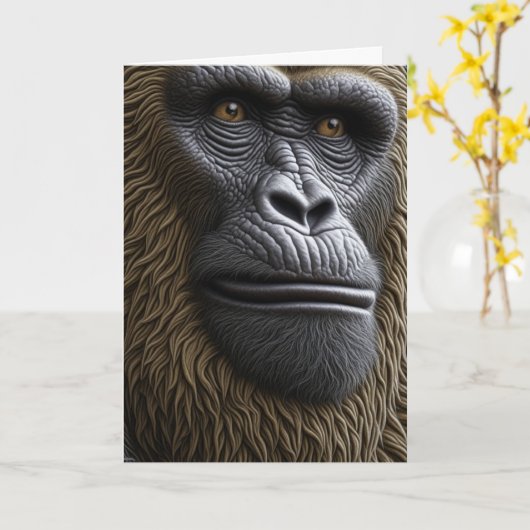 伝説的な誕生日 | Bigfoot Ape カード (黄色い花)