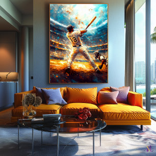 伝説的な走ホーム – ダイナミック・スポーツ・アート – 野球 キャンバスプリント