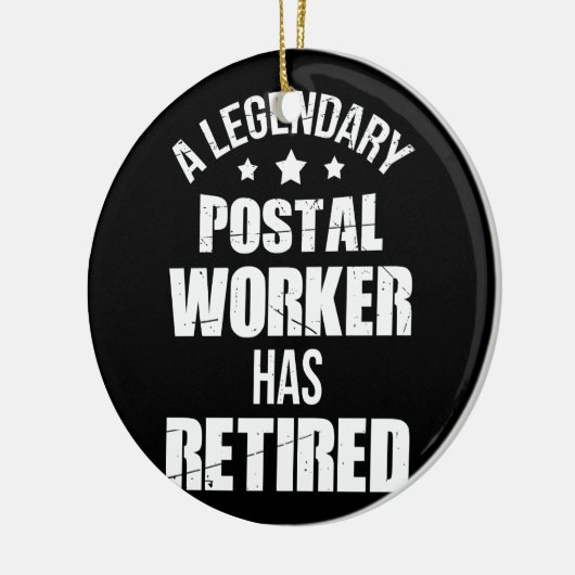 伝説的な郵便局員退職したが セラミックオーナメント (左)