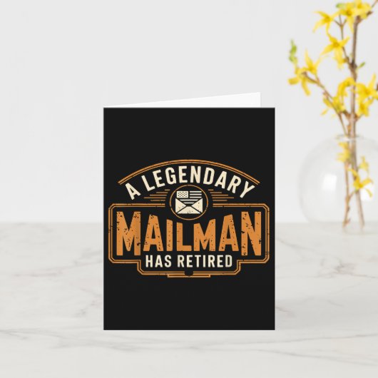 伝説的な郵便配達人は郵便局員のレティ退職したーを持っている カード (黄色い花)