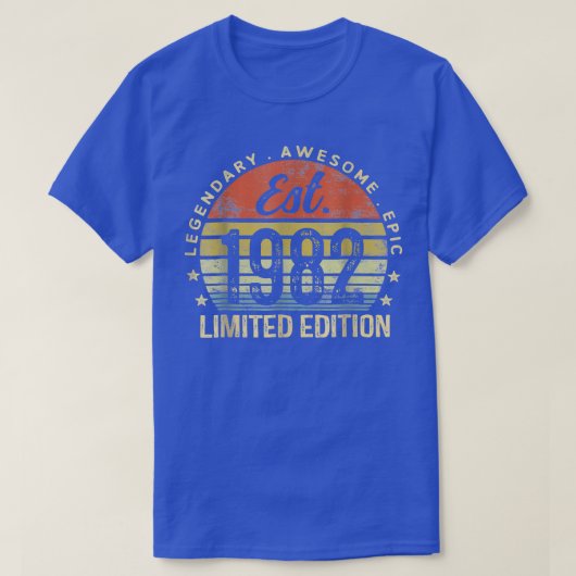 伝説的なEstヴィンテージ1982限定版 Tシャツ (デザイン正面)