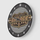 伝説的パーソナライズされたガレージ ラージ壁時計 (傾斜)