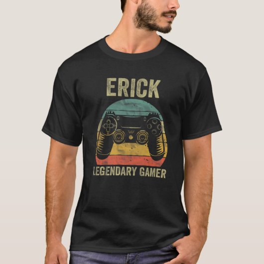 伝説的パーソナライズされたゲーマーエリック名ビデオゲーム Tシャツ (正面)