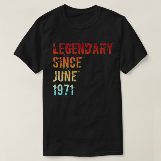 伝説的1971年6月50誕生日 Tシャツ (デザイン正面)