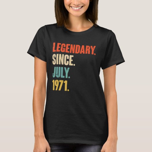 伝説的1971年7月以来51歳51誕生 Tシャツ (正面)