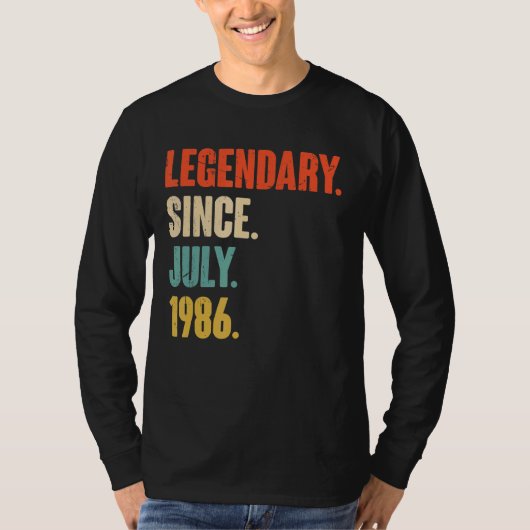 伝説的1986年7月以来36歳36誕生 Tシャツ (正面)